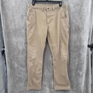 Carhartt Pants Mens 38x34 (38x33) Beige B324 Canvas Carpenter Relaxed Workwear
